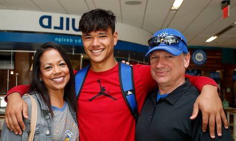 student with parents